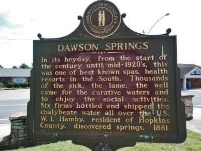 Dawson Springs Marker. Click for full size. Dawson Springs Marker image. Click for full size.