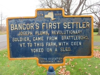 Bangor's First Settler Marker. Click for full size. Bangor's First Settler Marker image. Click for full size.