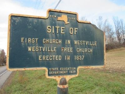 Site of First Church in Westville Marker image. Click for full size.
