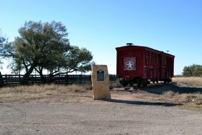 Marker and Rolling Stock of the Texas Central Railway image. Click for full size.