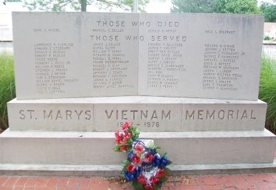 St. Marys Vietnam Memorial. Click for full size. St. Marys Vietnam Memorial image. Click for full size.