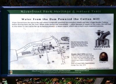 Water From the Dam Powered the Cotton Mill Marker. Click for full size. Water From the Dam Powered the Cotton Mill Marker image. Click for full size.
