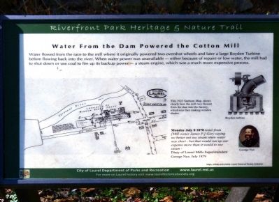 Water From the Dam Powered the Cotton Mill Marker image. Click for full size.