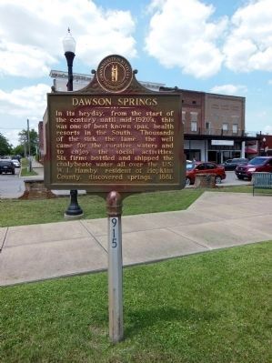 Dawson Springs Marker. Click for full size. Dawson Springs Marker image. Click for full size.