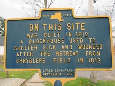On This Site was Built in 1812 a Blockhouse Marker image. Click for full size.