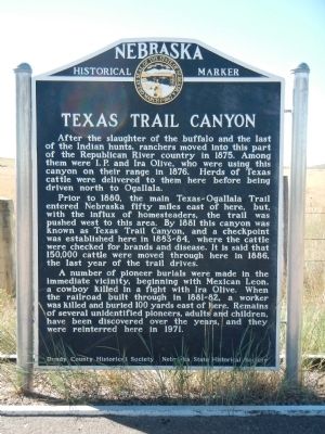 Texas Trail Canyon Marker. Click for full size. Texas Trail Canyon Marker image. Click for full size.