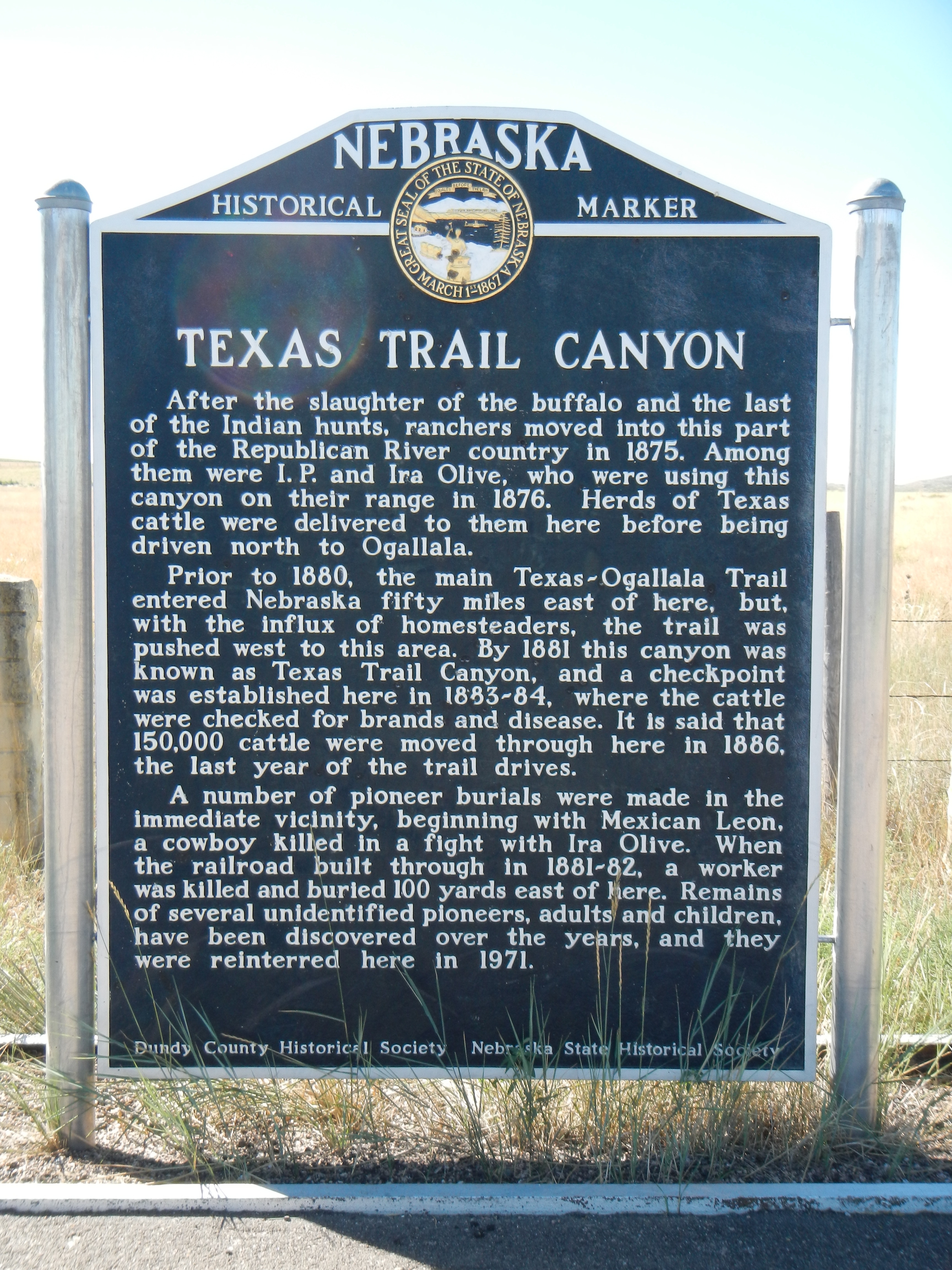 Texas Trail Canyon Marker