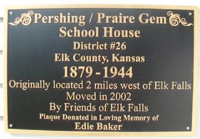 Pershing / Prairie Gem School House Marker image. Click for full size.