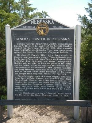 General Custer in Nebraska Marker image. Click for full size.