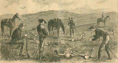 Custer finding the victims of the Kidder Massacre image. Click for full size.