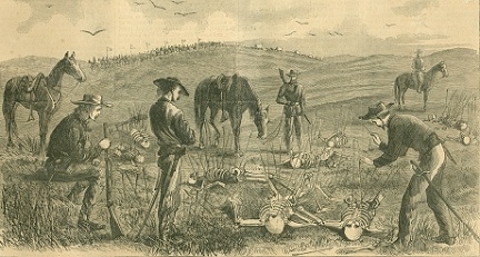Custer finding the victims of the Kidder Massacre