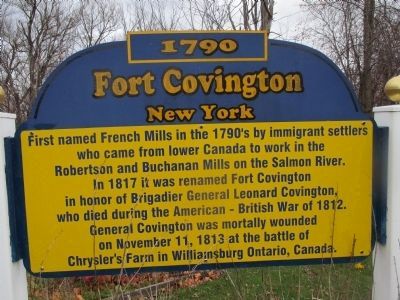 1790 Fort Covington New York Marker image. Click for full size.