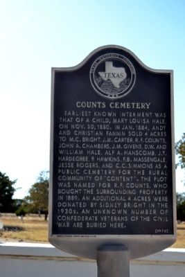 Counts Cemetery Marker image. Click for full size.
