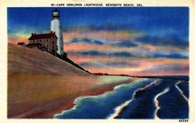 <i> Cape Henlopen Lighthouse Rehoboth Beach, Del.</i> image. Click for full size.