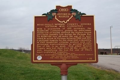 Beallsville / Monroe County Honors Vietnam War Casualities Marker image. Click for full size.