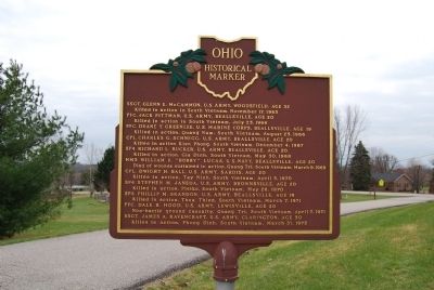 Beallsville / Monroe County Honors Vietnam War Casualities Marker image. Click for full size.
