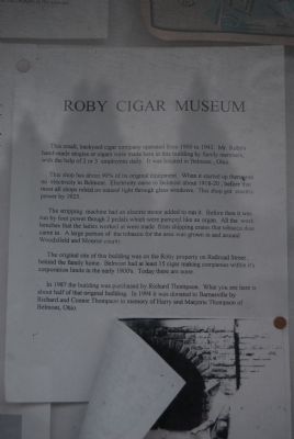 Roby Cigar Museum Marker image. Click for full size.