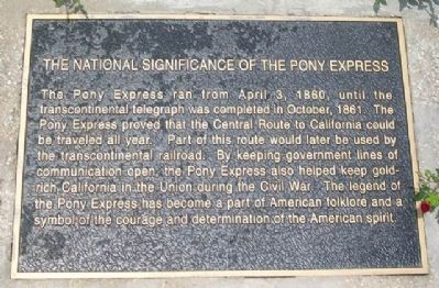 The National Significance of the Pony Express Marker image. Click for full size.