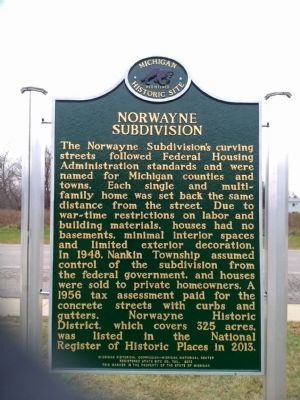Norwayne Subdivision Marker. Click for full size. Norwayne Subdivision Marker image. Click for full size.