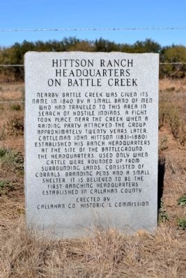 Hittson Ranch Headquarters on Battle Creek Marker. Click for full size. Hittson Ranch Headquarters on Battle Creek Marker image. Click for full size.
