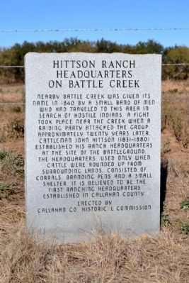 Hittson Ranch Headquarters on Battle Creek Marker image. Click for full size.