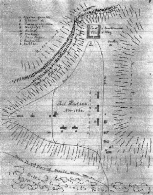 Sketch of Camp Hudson image. Click for full size.