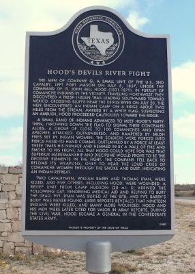 Hood's Devils River Fight Marker image. Click for full size.