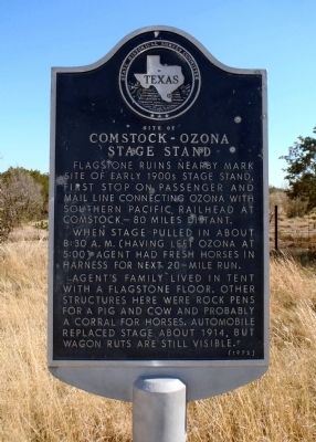 Site of Comstock-Ozona Stage Stand Marker. Click for full size. Site of Comstock-Ozona Stage Stand Marker image. Click for full size.