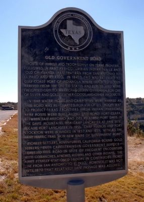 Old Government Road Marker. Click for full size. Old Government Road Marker image. Click for full size.