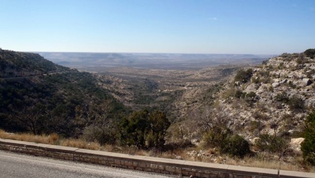 View from marker site of the valley of the Pecos River. Click for full size. View from marker site of the valley of the Pecos River image. Click for full size.