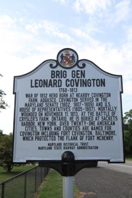Brig Gen Leonard Covington Marker. Click for full size. Brig Gen Leonard Covington Marker image. Click for full size.