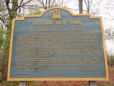 St. Lawrence River and Massena Marker image. Click for full size.