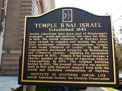 Temple B'Nai Israel Marker image. Click for full size.