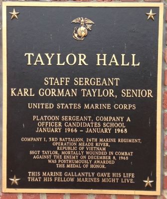 Taylor Hall Marker image. Click for full size.