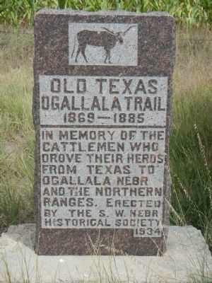 Old Texas Ogallala Trail Marker. Click for full size. Old Texas Ogallala Trail Marker image. Click for full size.