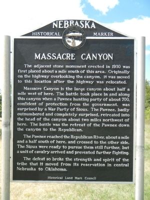 Massacre Canyon Marker image. Click for full size.