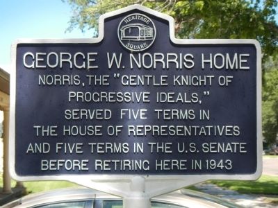 George W. Norris Home Marker image. Click for full size.