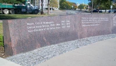 Hubert H. Humphrey Memorial Panel. Click for full size. Hubert H. Humphrey Memorial Panel image. Click for full size.