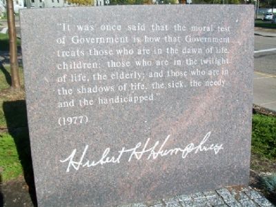 Hubert H. Humphrey Memorial Panel. Click for full size. Hubert H. Humphrey Memorial Panel image. Click for full size.