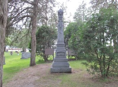 State Monument and West Lake Massacre Marker. Click for full size. State Monument and West Lake Massacre Marker image. Click for full size.