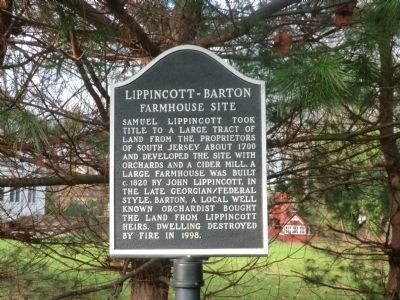 Lippincott-Barton Farmhouse Site Marker. Click for full size. Lippincott-Barton Farmhouse Site Marker image. Click for full size.