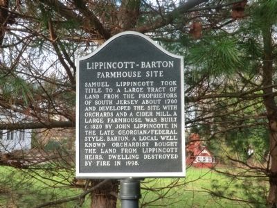 Lippincott-Barton Farmhouse Site Marker image. Click for full size.