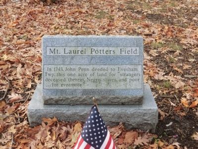 Mt. Laurel Potters Field Marker. Click for full size. Mt. Laurel Potters Field Marker image. Click for full size.