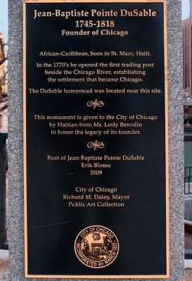 Jean-Baptiste Pointe DuSable Marker. Click for full size. Jean-Baptiste Pointe DuSable Marker image. Click for full size.