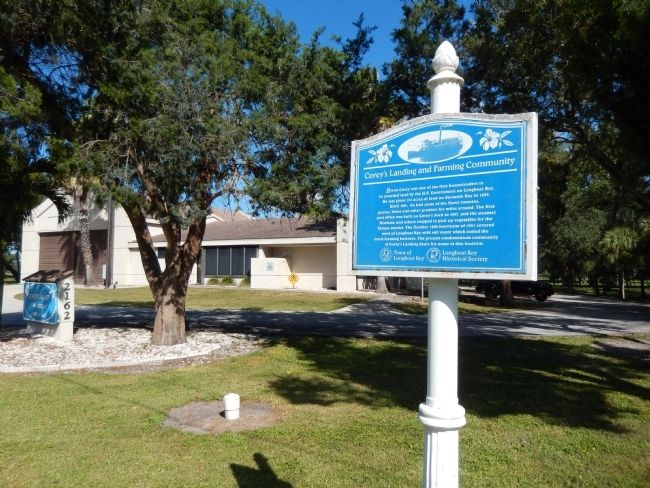 Corey's Landing and Farming Community Marker (<i>wide view</i>) image. Click for full size.