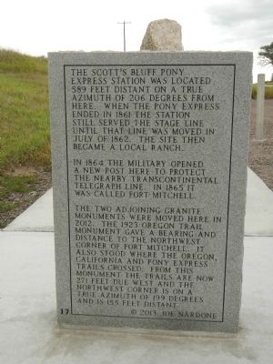 Scott's Bluff Pony Express Station Marker. Click for full size. Scott's Bluff Pony Express Station Marker image. Click for full size.