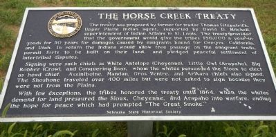 The Horse Creek Treaty Marker. Click for full size. The Horse Creek Treaty Marker image. Click for full size.