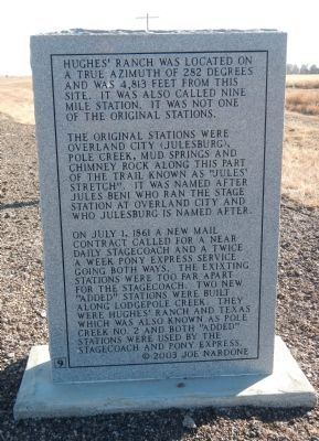 Hughes’ Ranch Pony Express Station Marker image. Click for full size.