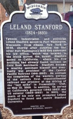 Leland Stanford Marker image. Click for full size.