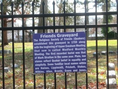 Friends Graveyard Marker. Click for full size. Friends Graveyard Marker image. Click for full size.